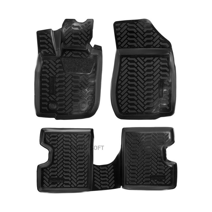 Коврики салона для а/м LADA Largus 4 шт (1-2й ряд) 2012 г.в ТЭП "AIRLINE" (крепеж) - AIRLINE None None